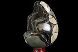 Septarian Dragon Egg Geode - Black Crystals #96718-2